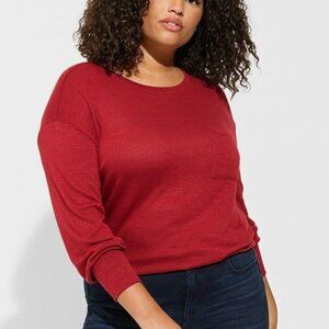 Torrid Unbrushed Hacci Drop Shoulder Pocket Sweatshirt size 4X